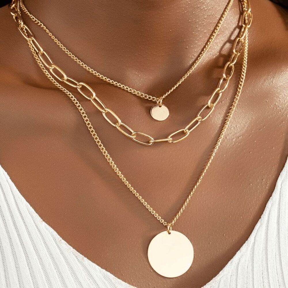 Ladies Fashionable Chain Layered Necklace - Picture 5 of 5